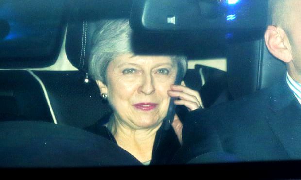 Prime Minister Theresa May leaves thr Houses of Parliament after Tuesday’s talks. 
