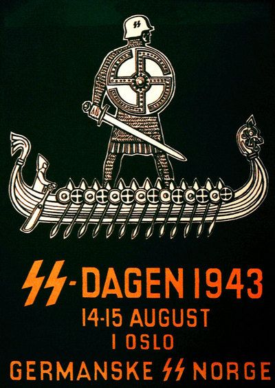 Waffen-SS propaganda poster to recruit Norwegian men during the Nazi occupation of Norway, 1943.