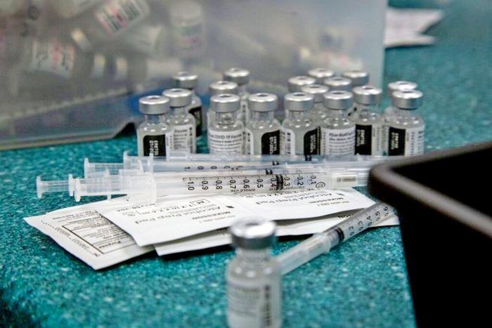 Doses of the Pfizer coronavirus vaccine are seen being prepared on Wednesday, May 12, 2021, in Decatur, Ga. Hundreds of children, ages 12 to 15, received the Pfizer vaccine at the DeKalb Pediatric Center, just days after it was approved for use within their age group. (AP Photo/Ron Harris)