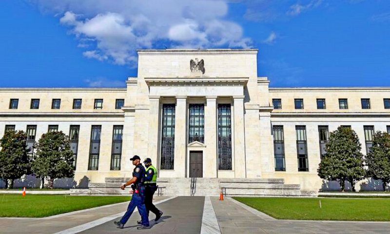 The Federal Reserve building in Washington, D.C., on Oct. 22, 2021. (Daniel Slim/AFP via Getty Images)