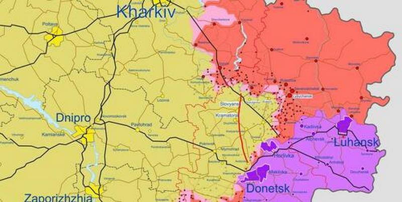 Map of current situation in Eastern Ukraine