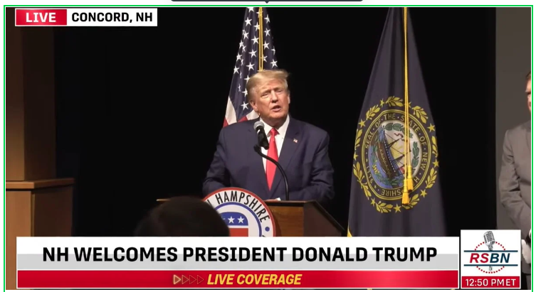 President Trump Delivers Speech on Ukrainian War Today at New Hampshire GOP Convention