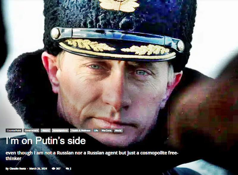 CLAUDIO RESTA, I’M ON PUTIN’S SIDE.