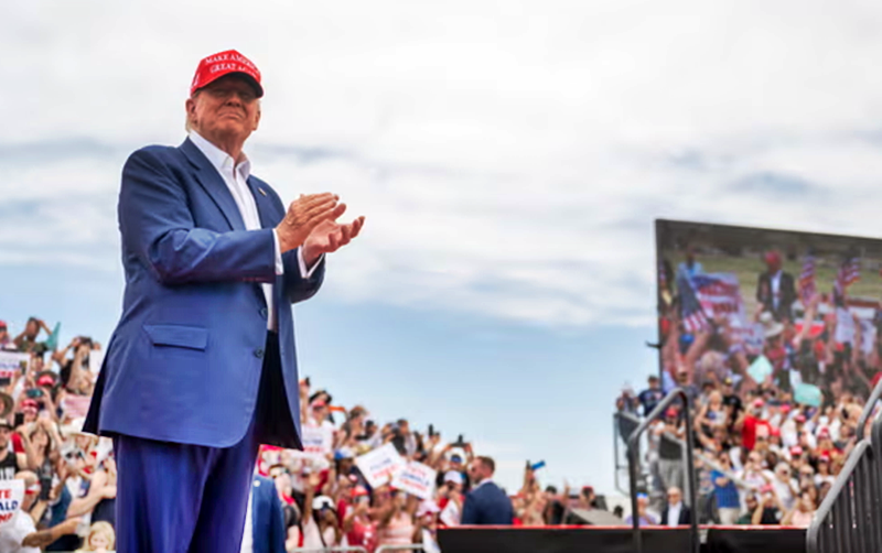 Trump vows to ‘drill, baby, drill’ despite rally attendees wilting in extreme heat