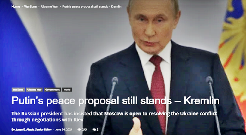 Putin’s peace proposal still stands – Kremlin